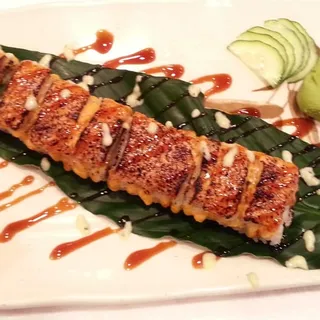 Salmon on Fire Special Roll