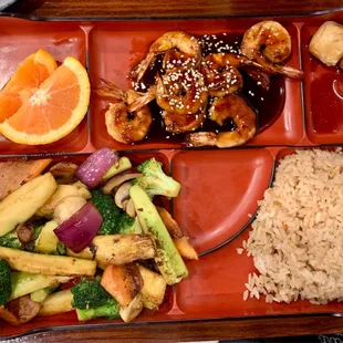 Shrimp Bento Box (comes with soup &amp; salad not pictured)