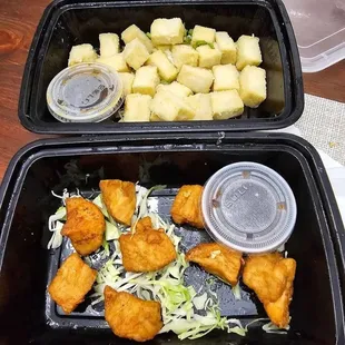 Chicken Karaage and Fried Tofu