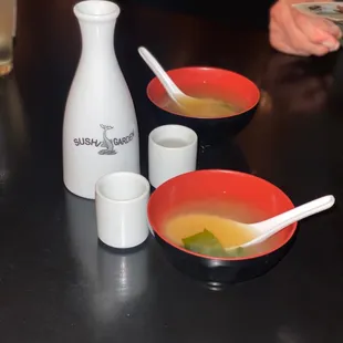 Miso soup &amp; hot Sake on cold night.