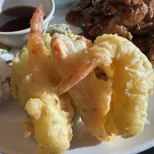 Special plate with chicken teriyaki and Tempura.  Picture doesn't do it justice how small the shrimp has become from previous owner