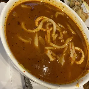 Spicy Seafood Udon Soup