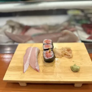 Yellow tail and toro roll