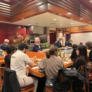 Sushi bar. We sat at a table.