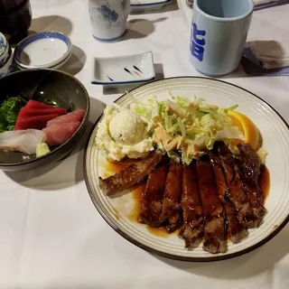 Beef Teriyaki And Sashimi Combination