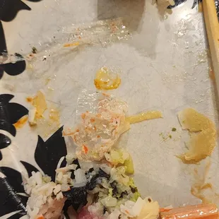 Plastic in my rainbow roll - 2 different pieces, each with plastic in it.  I'm throwing away the rest.