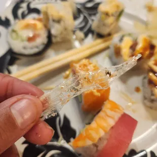 This plastic was in my sushi