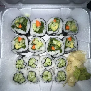 Vegetarian Roll and Cucumber Roll