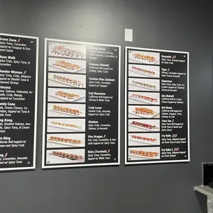 Menu 10.95 all rolls