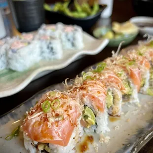 Salmon Lover Roll and Real Crab California Roll