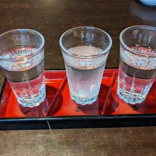 Sake flight.