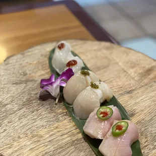 NI6-HALIBUT, NI7-JAPANESE SCALLOP, NI22-YELLOWTAIL