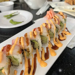 Pink dragon roll