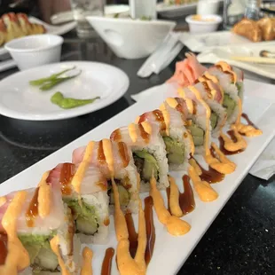 Pink dragon roll