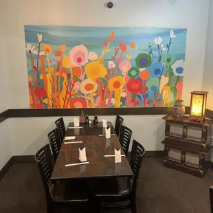 Inside the restaurant.