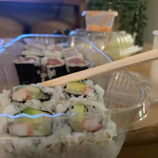 Fishy tasting sushi....