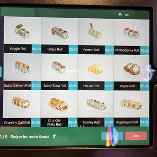 a variety of different types of sushi