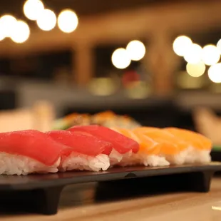 Tuna and Salmon Nigiri