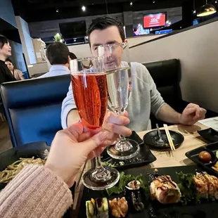 Free champagne on Valentine's Day!