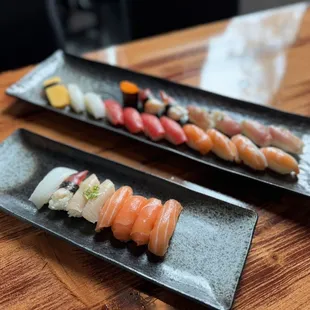 sashimi, sushi, sushi and sashimi, food