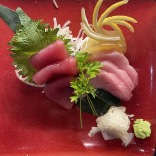 Tuna And Yellowtail sashimi .