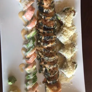 Big Mama Roll, Black Forest Roll, Spicy Tuna Roll