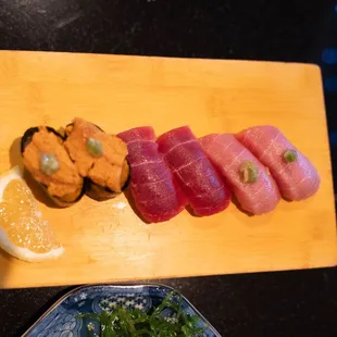 Chief special, uni roll is stinky and not fresh, don&apos;t order, blun fin and toro are ver good.