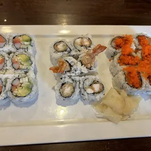New York Roll, Shrimp Tempura Roll, Dynamite Roll