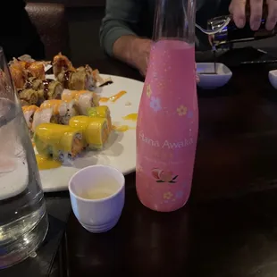 Peach sparkling sake
