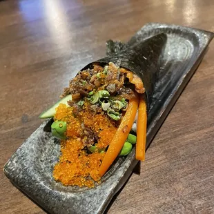 Salmon Skin hand roll