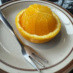 Complimentary orange for dessert