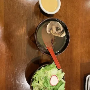 Clear Soup &amp; House Salad