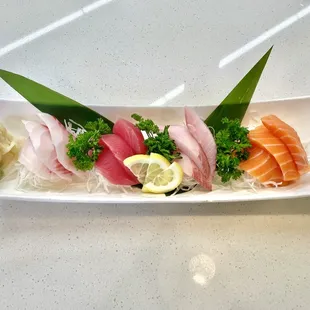a plate of sushi on a table
