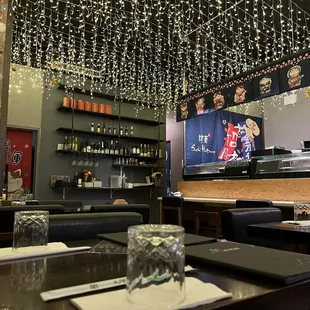 the interior of a sushi restaurant