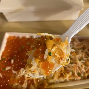 a spoon full of food