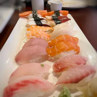 sashimi, sushi, sushi and sashimi, food