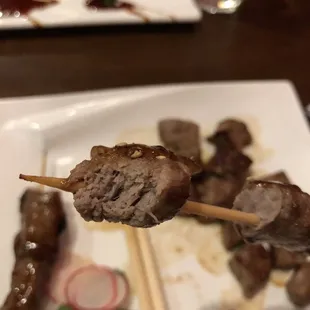 Beef skewer (more dry than moist)