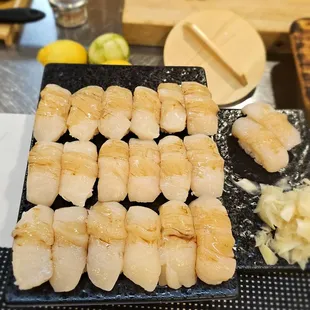 Sushi 13/AYCE- Preparing the excellent extra hotate/scallops