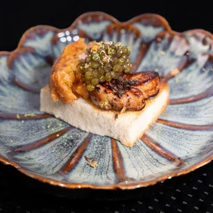 Uni foie Gras and Caviar toast