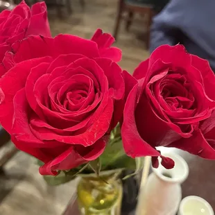 Fresh roses. The sushi was also terrific even on a busy night!