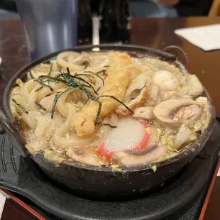 Nabeyaki Udon - chicken, shrimp tempura, vegetable, &amp; egg - $16.95