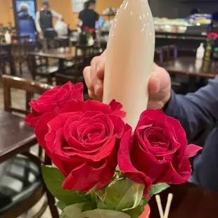 Sake and roses!