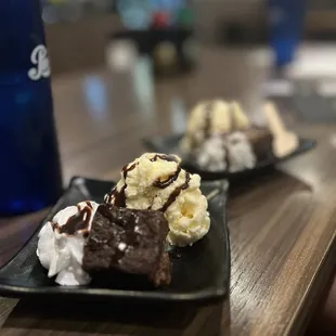 A la Mode - brownie with vanilla ice cream