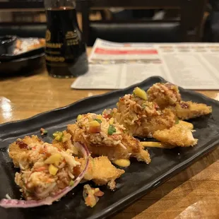 a plate of food on a table