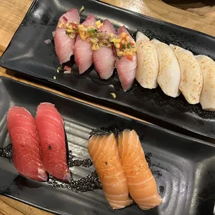 sashimi, sushi, sushi and sashimi, food