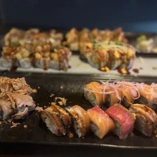 several different types of sushi