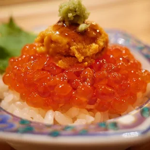 Santa Barbra uni and marinated ikura chirashi