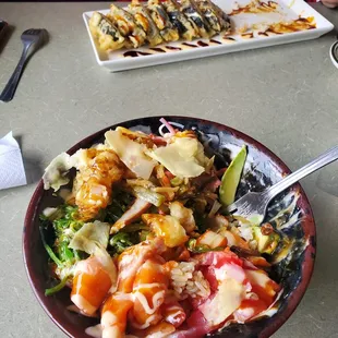 sushi, sushi and sashimi, sashimi, food
