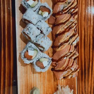 Philadelphia roll and Tiger Eye Roll