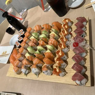 Alaskan Roll, SALMON ROLL , golden gate roll , samurai roll , salmon sushi,  cherry blossom roll